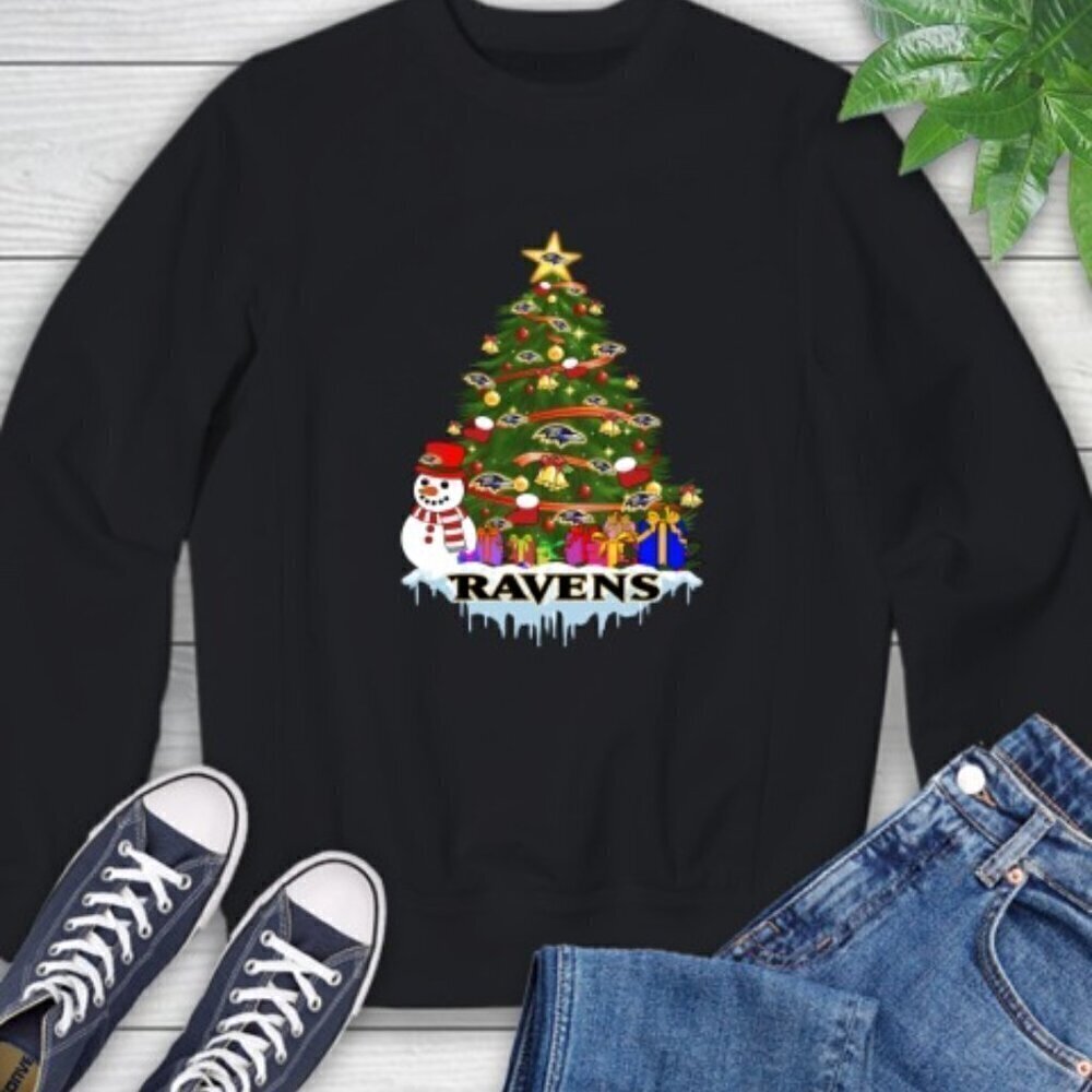 Baltimore Ravens Merry Christmas Sports NFL Football Sweatshirt Winter Gift .